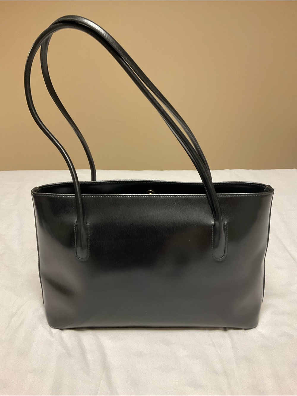 Genuine Leather Handmade Italian Black East-West Shoulder Bag - Picture 3 of 10